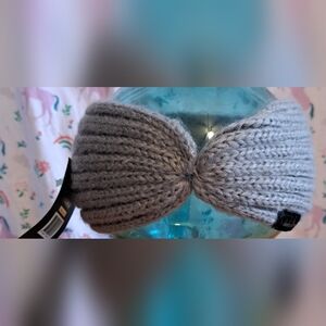 NWT Y2K Baby Phat Grey Knit Casual Twist Winter Headband Ear Warmer Wrap
